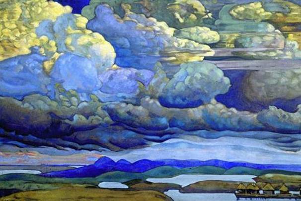 Battle in the Heavens - Nicholas Roerich 1912. (A premonition of World War I?)